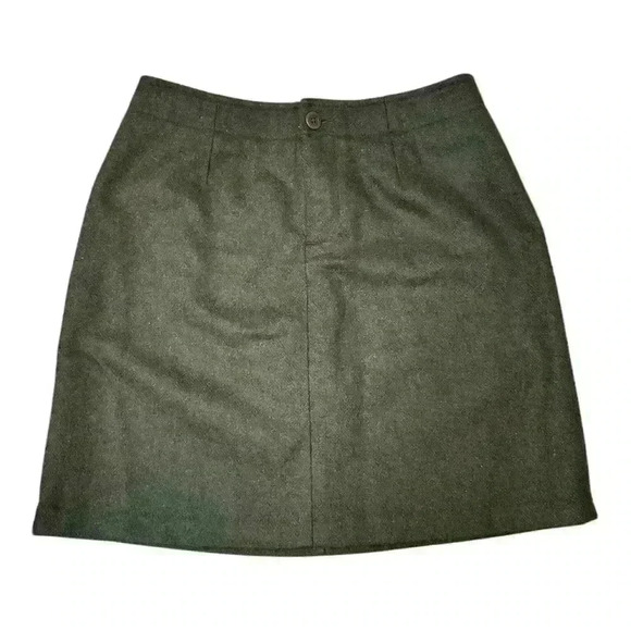 Gap Vintage Wool Blend Army Hunter Green 90s Y2K Preppy Chic Mini Skirt, size 6 - Picture 1 of 4